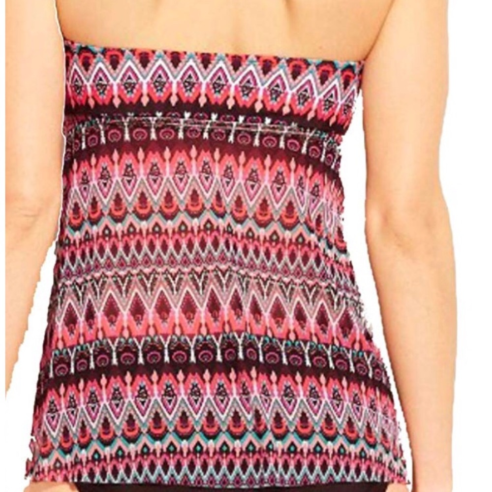 Bandeau Flyaway Tankini Top  Kona Sol Coral S or L - Picture 2 of 8